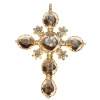 18th Century Antique gold cross all set with table cut rose cut diamonds